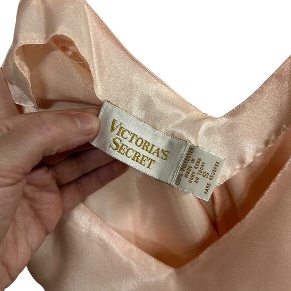 Vintage Ruffle Slip Dress Victoria’s Secret Blush Pink Satin Size S - Picture 7 of 7